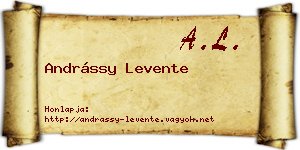 Andrássy Levente névjegykártya