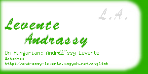levente andrassy business card